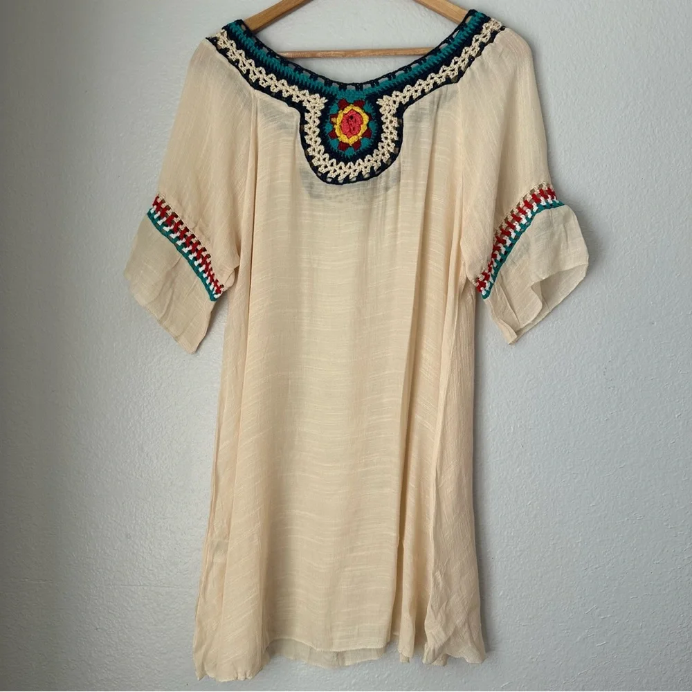 Beach‎ By Exist Crochet Cover-up Boho crochet cover up Beige NEW Bohemian cover